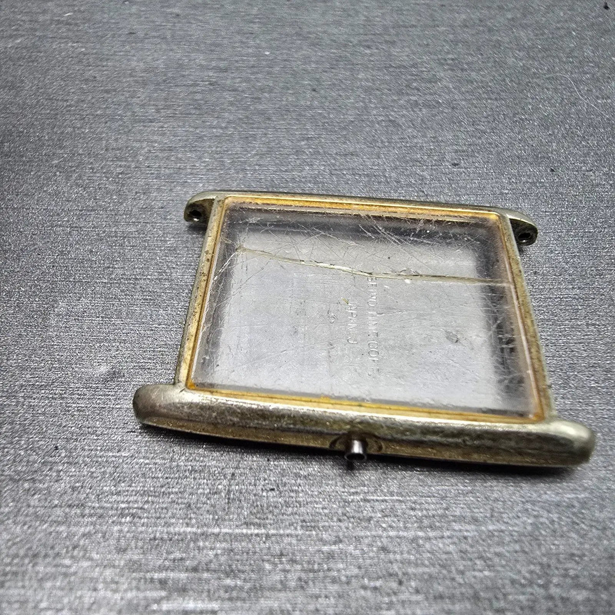 Seiko 6020-5059 Watch Case Gold Tone Rectangle 25mm Vintage5