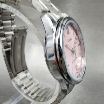 Casio Watch Women 28mm Pink Dial Stainless Steel Round LTP-V005 New Battery