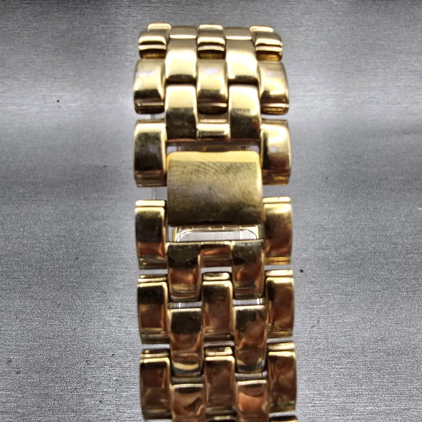 Citizen Watch Men 24mm Black Dial Gold Tone Rectangle 1022-K18078 New Battery7