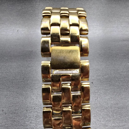 Citizen Watch Men 24mm Black Dial Gold Tone Rectangle 1022-K18078 New Battery7