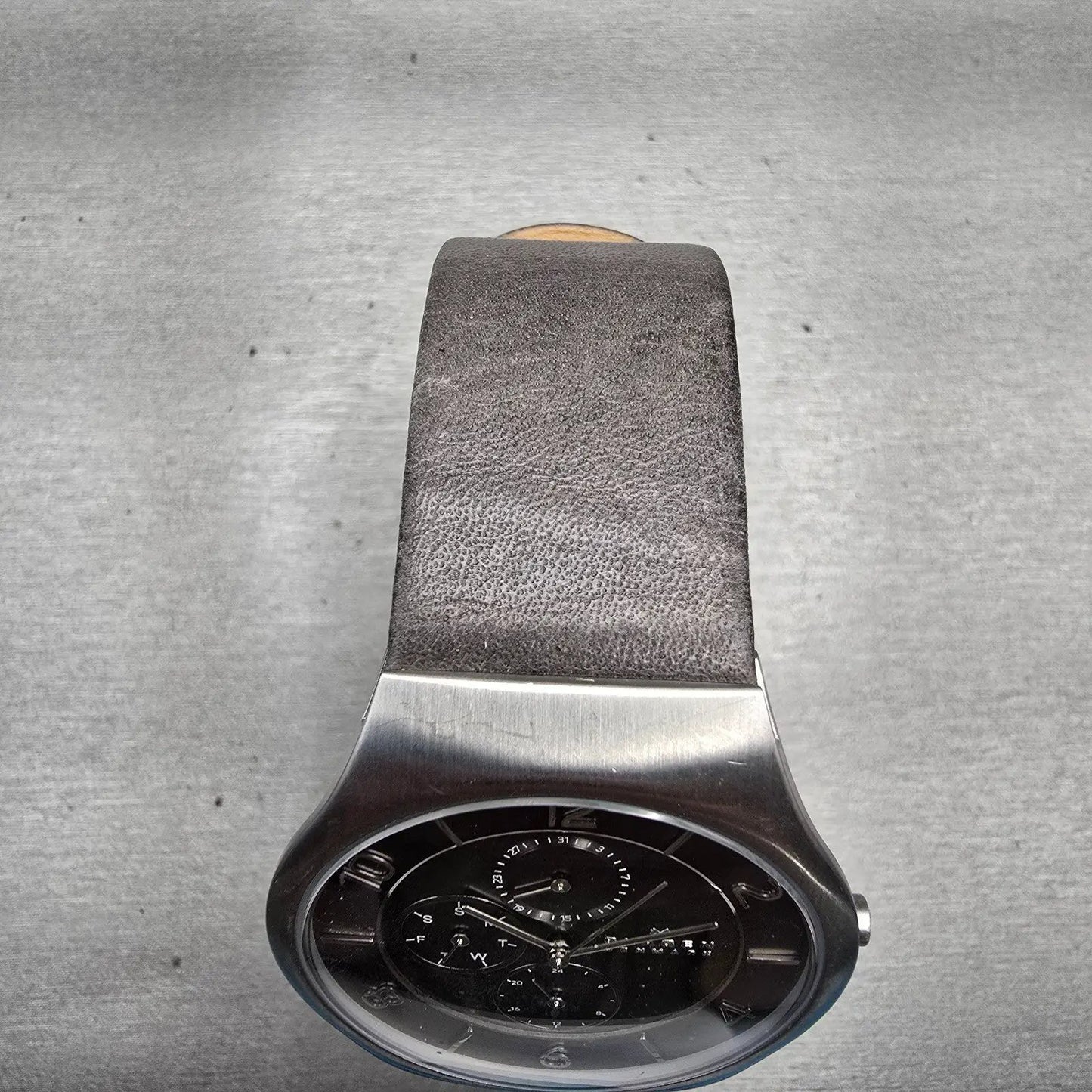Skagen Watch Men 41mm Brown Dial Silver Tone Daydate Round SKW6116 New Battery4