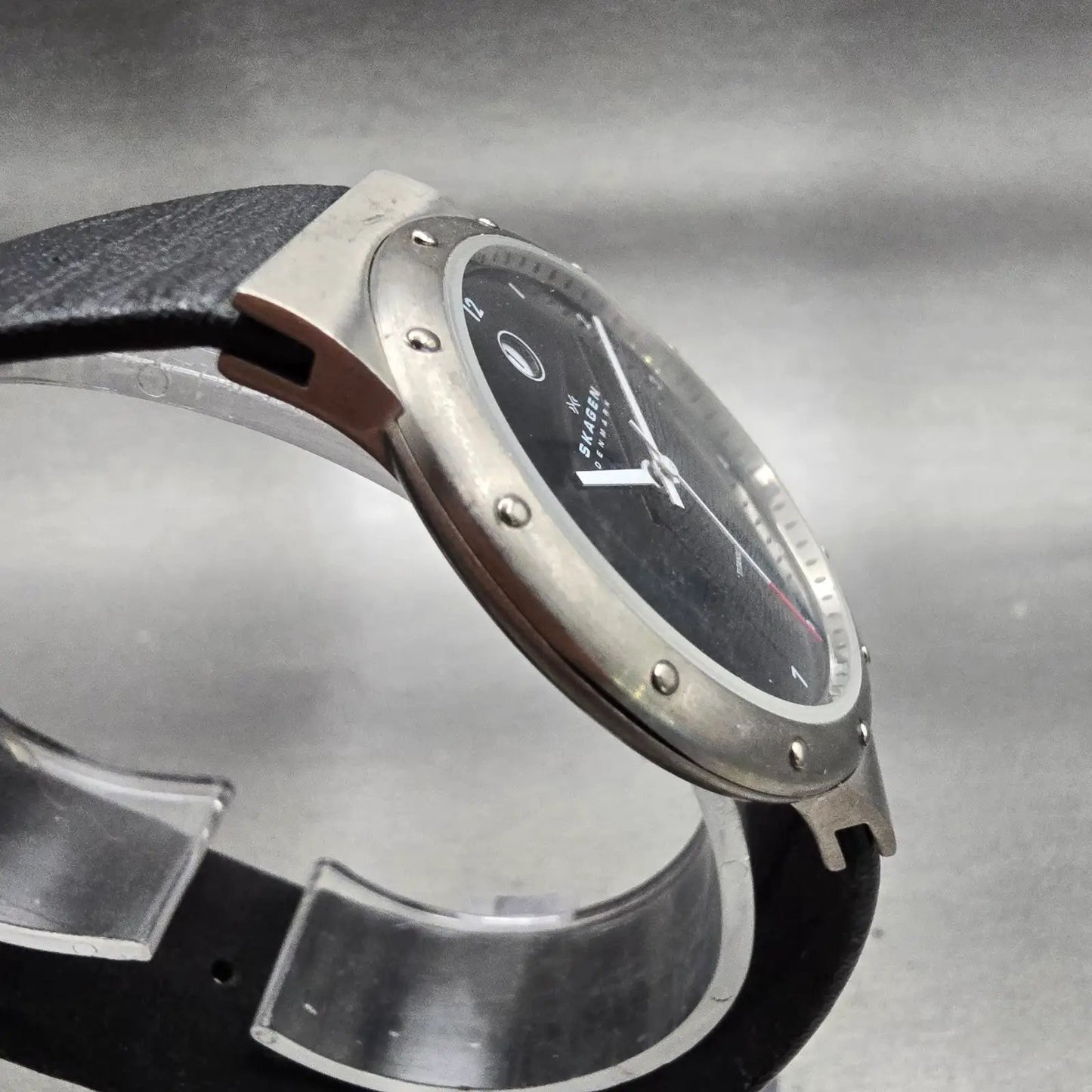 Skagen Slimline Watch Men 35mm Black Dial Titanium 530LTLB New Battery3