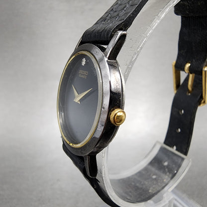 Seiko Watch Women 25mm Black Dial Black Tone Round 1N000C99 New battery VTG2