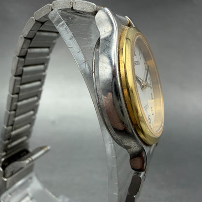 Seiko Spirit Watch Women 25mm Silver Dial Two Tone Round 7N01-6A80 New Battery 43