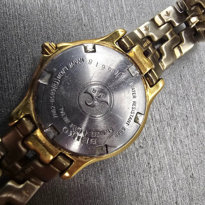 Seiko Watch Women 26mm Champagne Dial Two Tone Date Round 7N82-0599 New Battery10