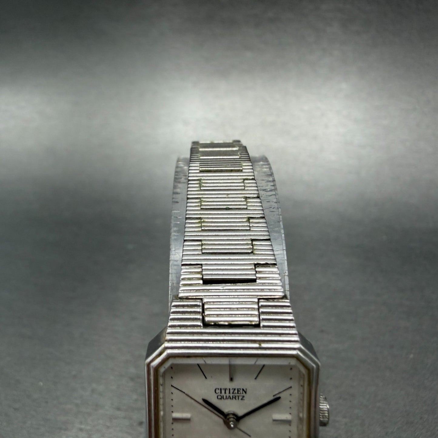 Citizen CQ Watch Women 17mm White Dial Silver Tone Rectangle 4-751922 New Batt4