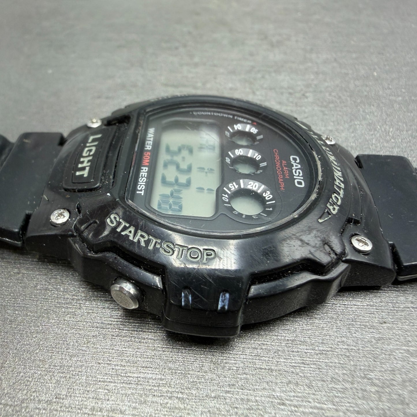 Casio Illuminator W-214HC Watch Men 45mm Black Alarm Chrono Digital New Battery3