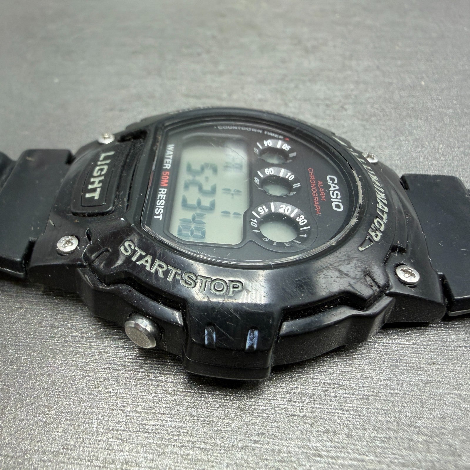 Casio Illuminator W-214HC Watch Men 45mm Black Alarm Chrono Digital New Battery3
