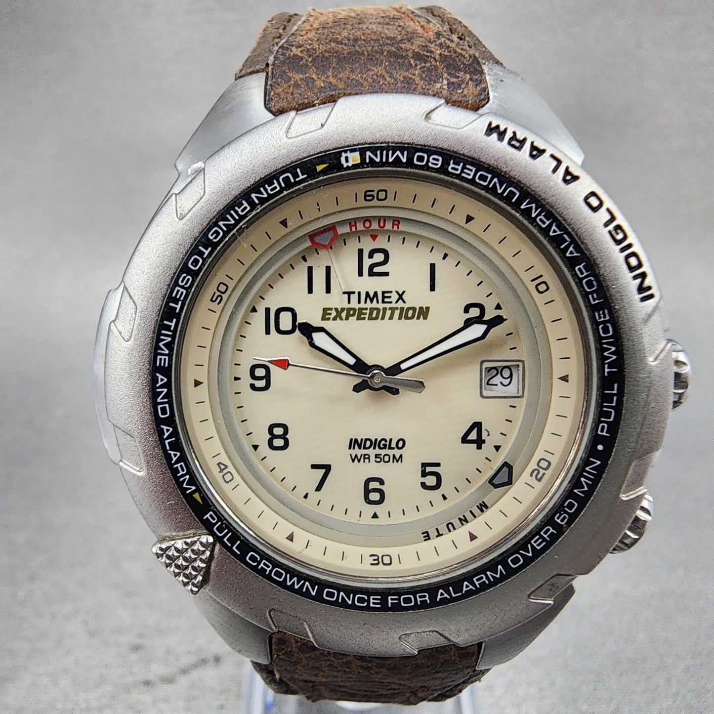 Timex Expedition Shenmue Watch Men 40mm White Dial Silver Tone Alarm NewBat READ1