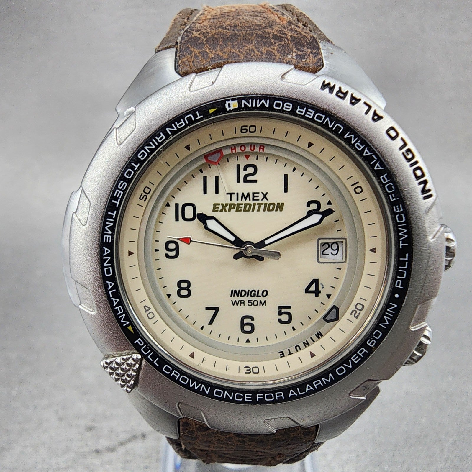 Timex Expedition Shenmue Watch Men 40mm White Dial Silver Tone Alarm NewBat READ1