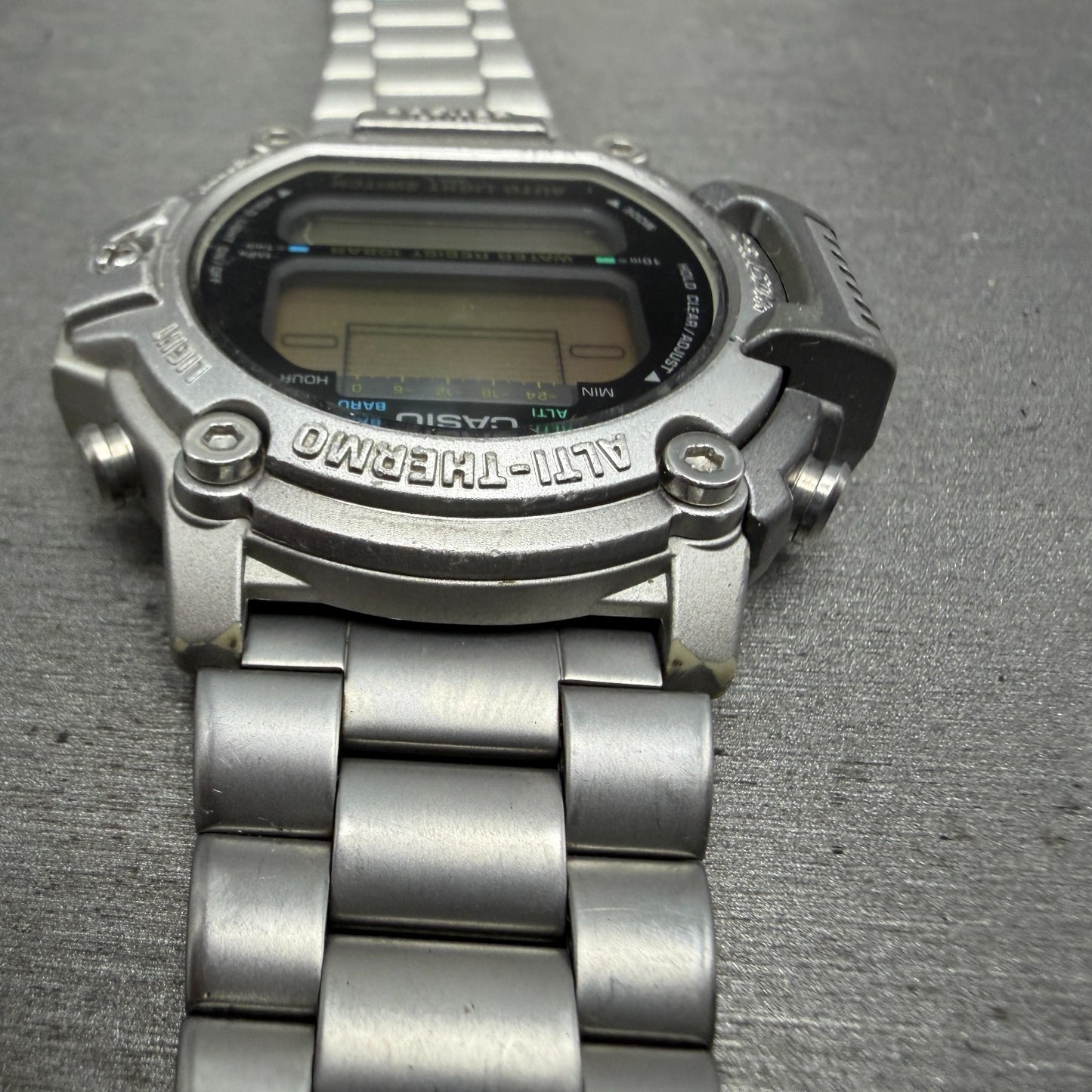 Casio ProTrek PRT-300 Watch Men 47mm Silver Digital Alit-Thermo PARTS5