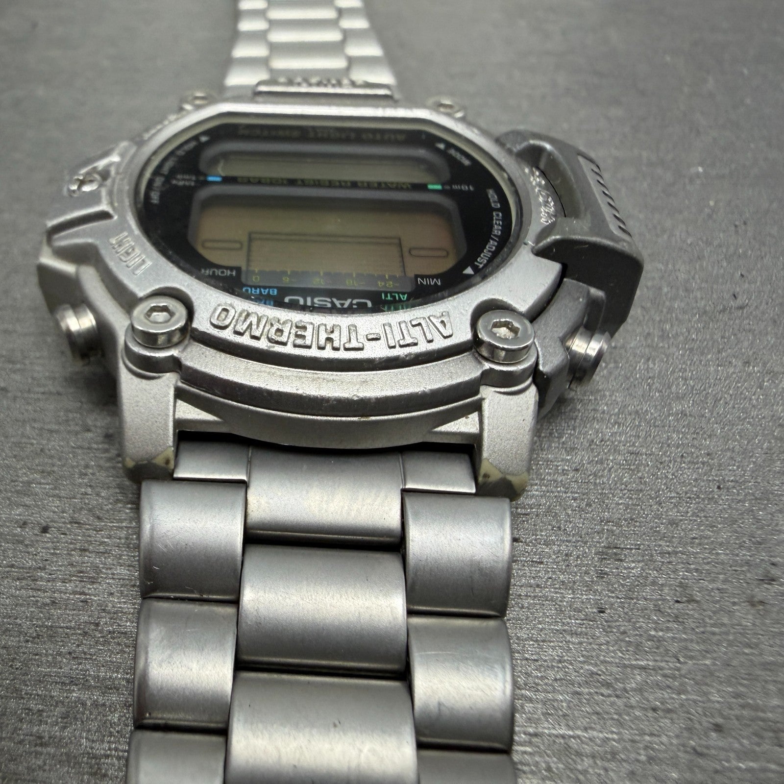 Casio ProTrek PRT-300 Watch Men 47mm Silver Digital Alit-Thermo PARTS5