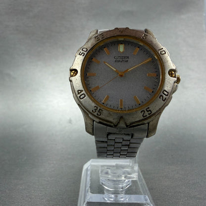 Citizen Eco-Drive Watch Men 37mm Gray Dial Two Tone Round 5080-K10760 Runs5