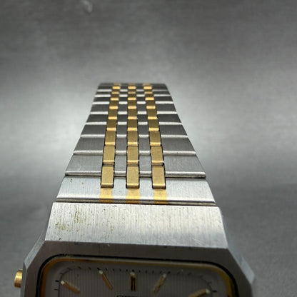 Seiko Analog Digital Watch Men 33mm Gray Dial Two Tone Rectangle H601 NewBat4