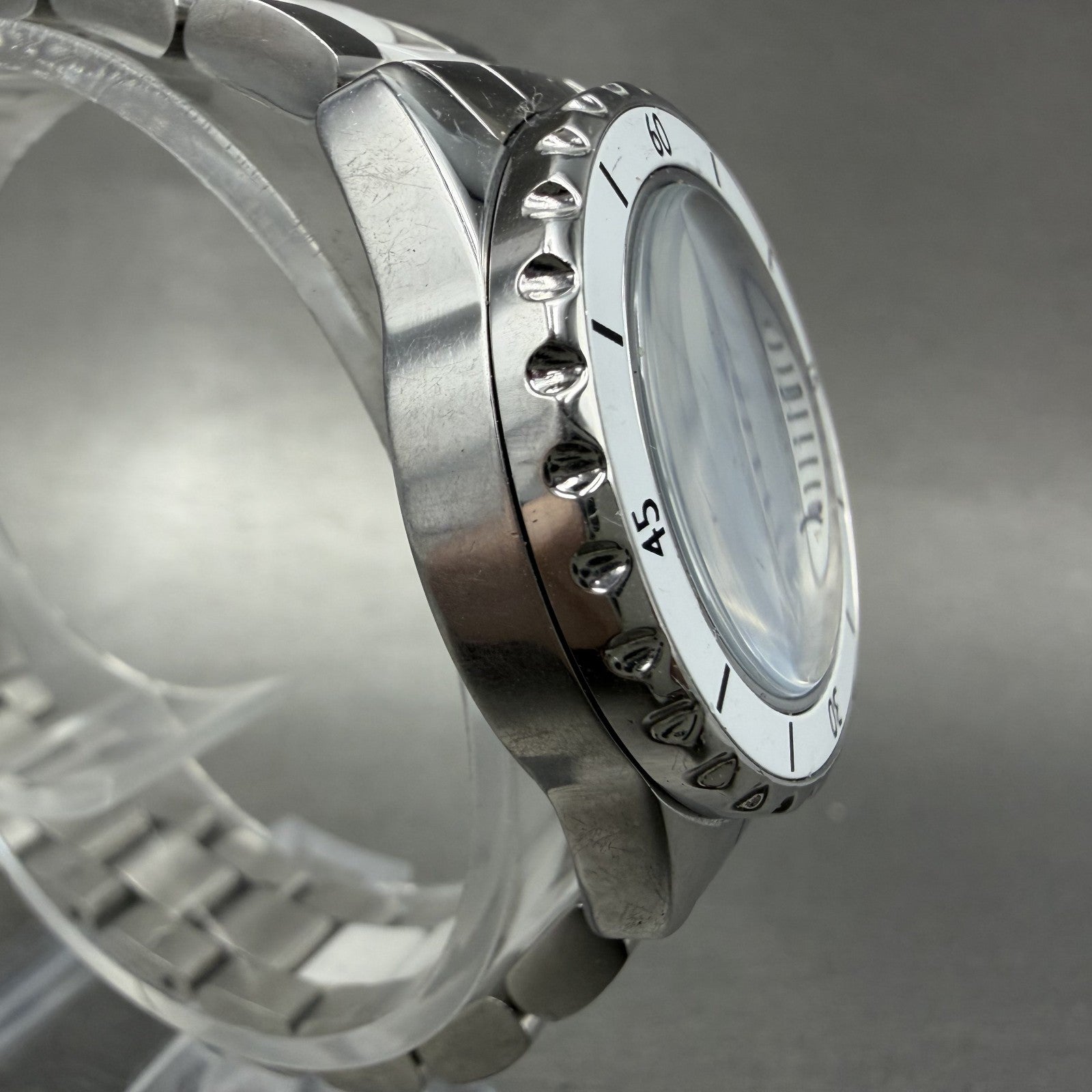 Technos Ceramic Watch Women 29mm White Dial Silver Tone Round New Battery3