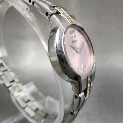 Seiko Watch Women 20mm Pink Dial Silver Tone Round 1n000sj0 New Battery3