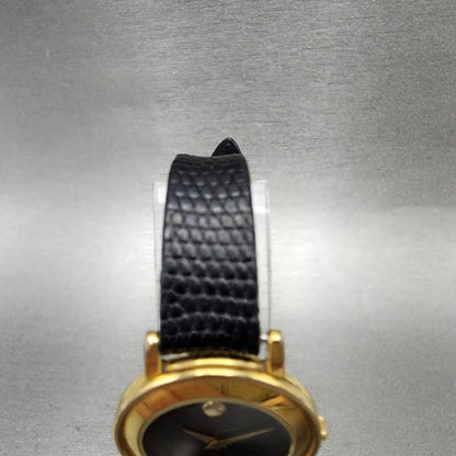 Movado Museum Watch Women 26mm Black Dial Gold Tone Round 87.49.822 New Battery4