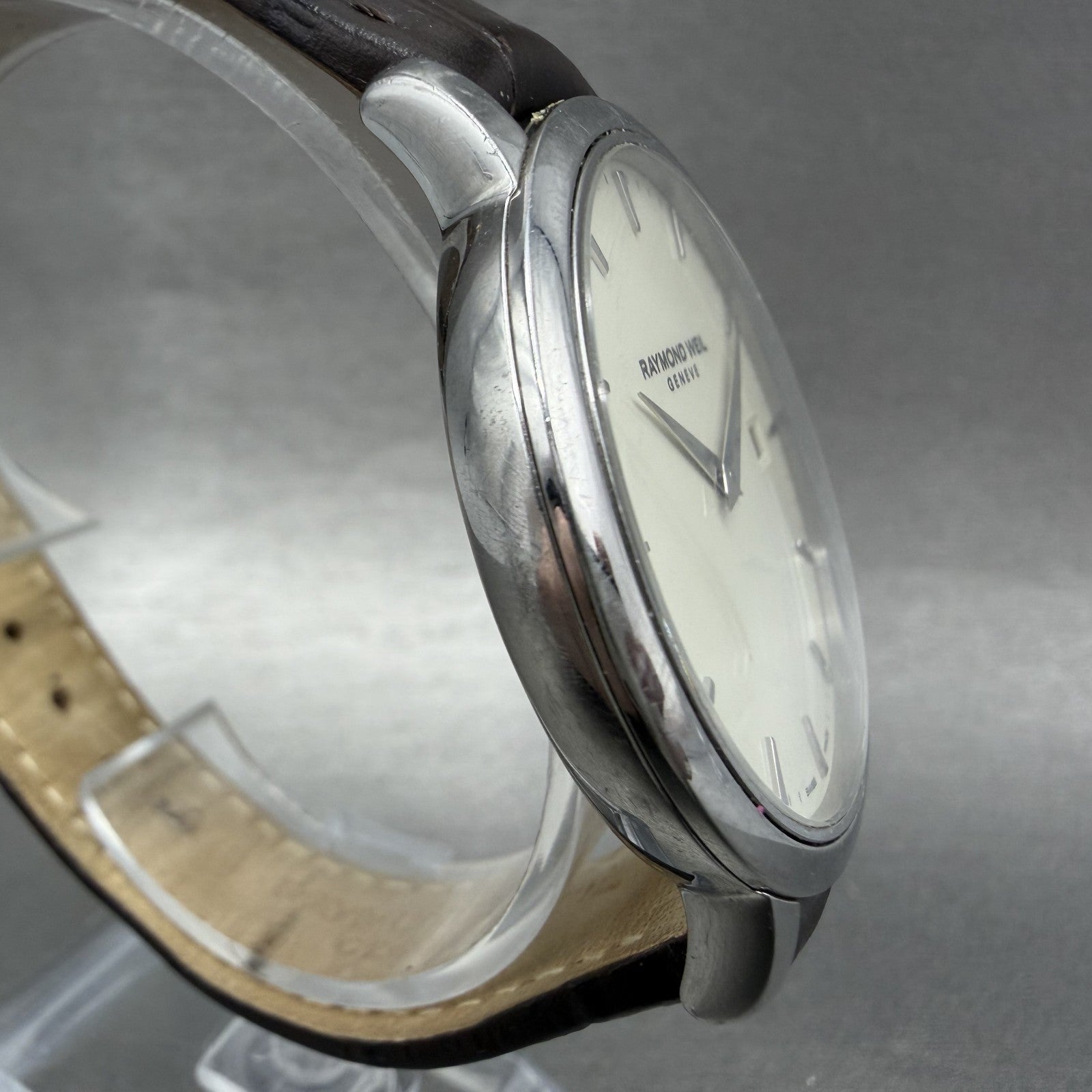 Raymond Weil Toccata Watch Men 39mm Cream Dial Steel Date Round 5488 New battery4
