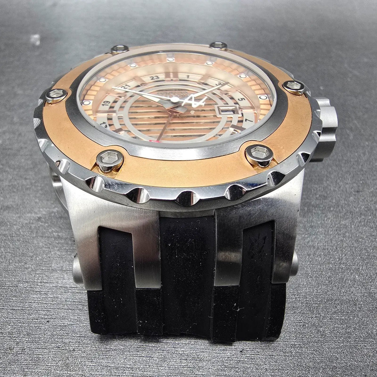 Invicta Subaqua Reserve GMT Watch Men 51mm Rose Gold & Silver 16819 Date PARTS3