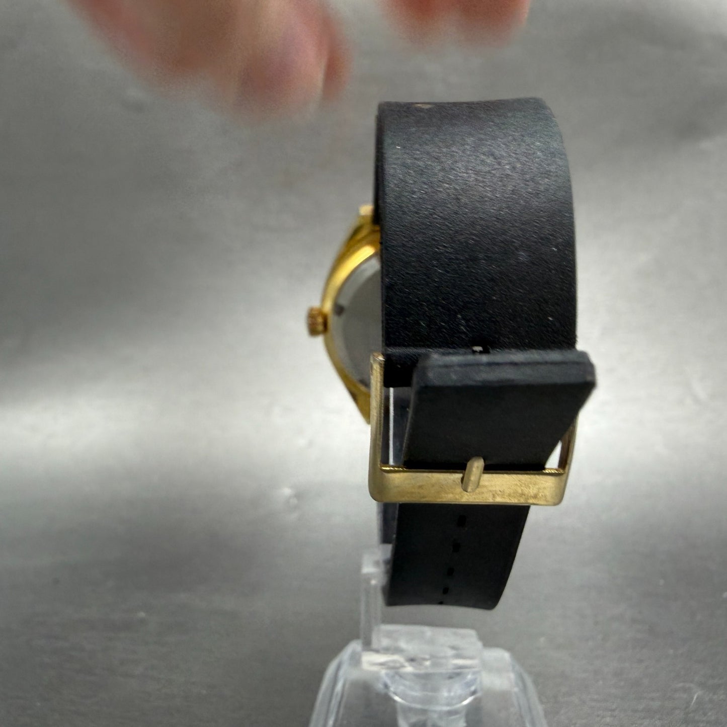 Hugh Hefner Time To F**k Watch Men 38mm Black Dial Gold Tone Manual Wind PARTS8