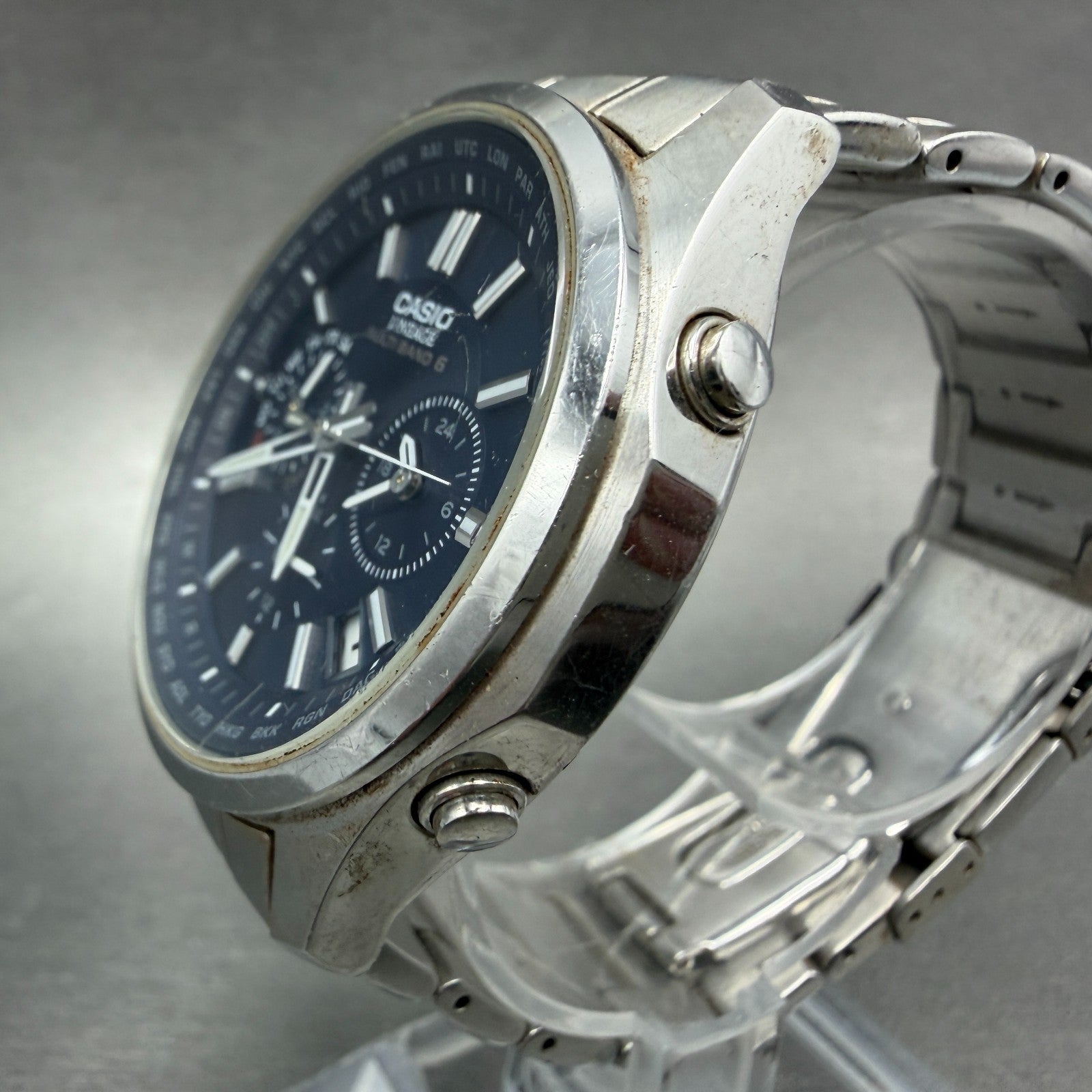 Casio Lineage LIW-M610 Watch Men 41mm Blue Dial Steel Date Chrono Solar Runs2