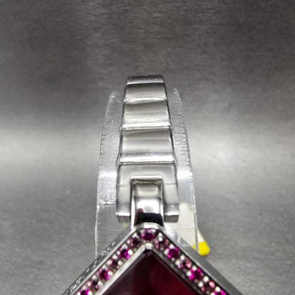 Invicta Wildflower Watch Women 30mm Pink Dial Silver Crystals Square New Battery4