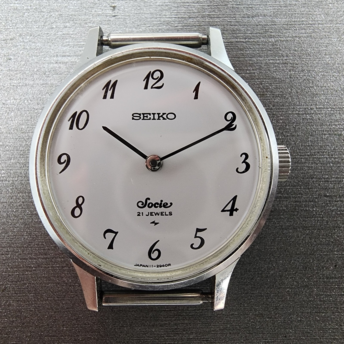 Seiko Socie Watch Women 25mm White Dial Steel Manual Wind Runs 110870 Vintage1