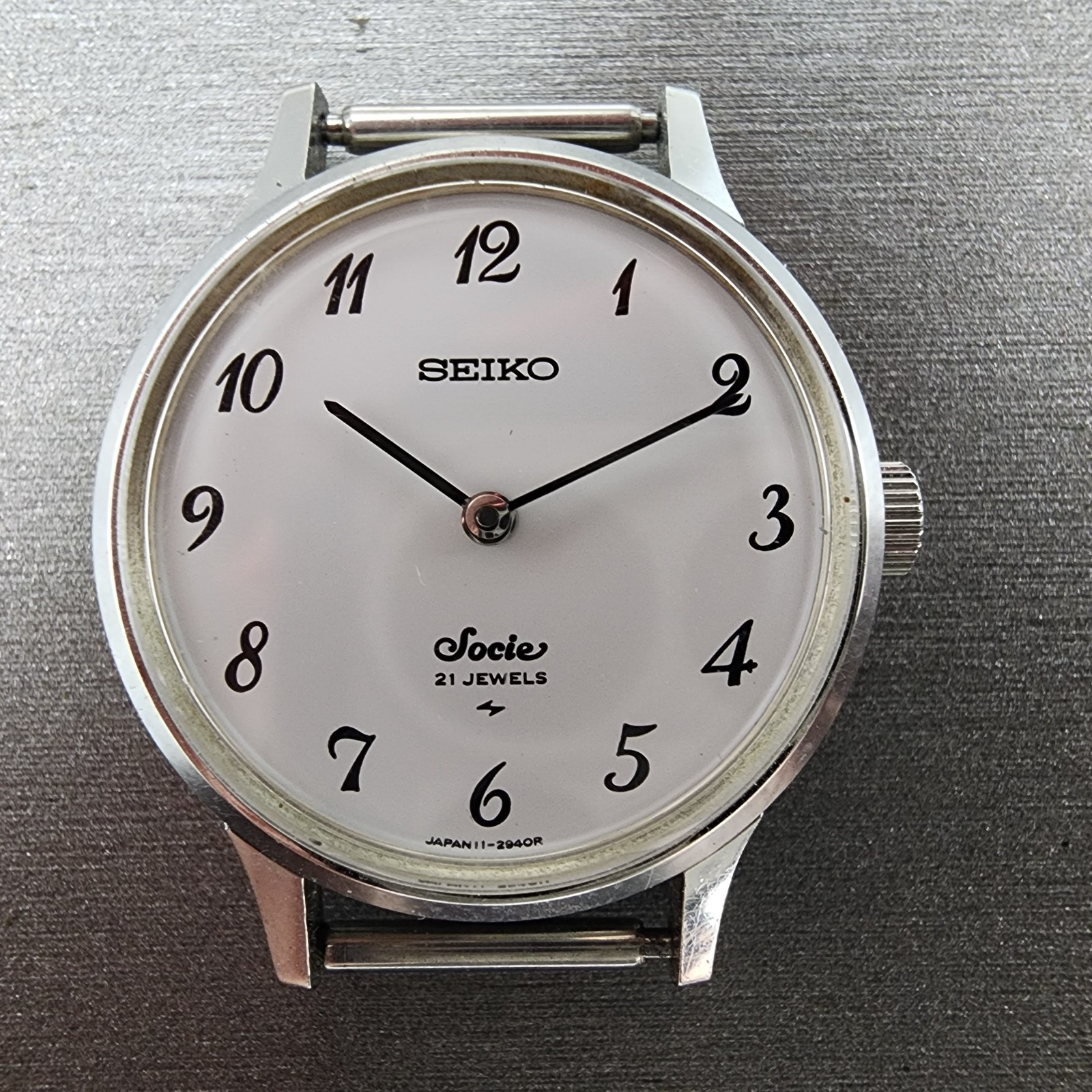 Seiko Socie Watch Women 25mm White Dial Steel Manual Wind Runs 110870 Vintage1