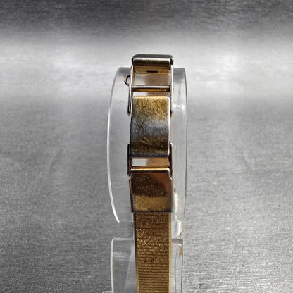 Seiko Watch Women 17mm Brown Dial Gold Tone Rectangle 2C20-5789 New Battery JP547