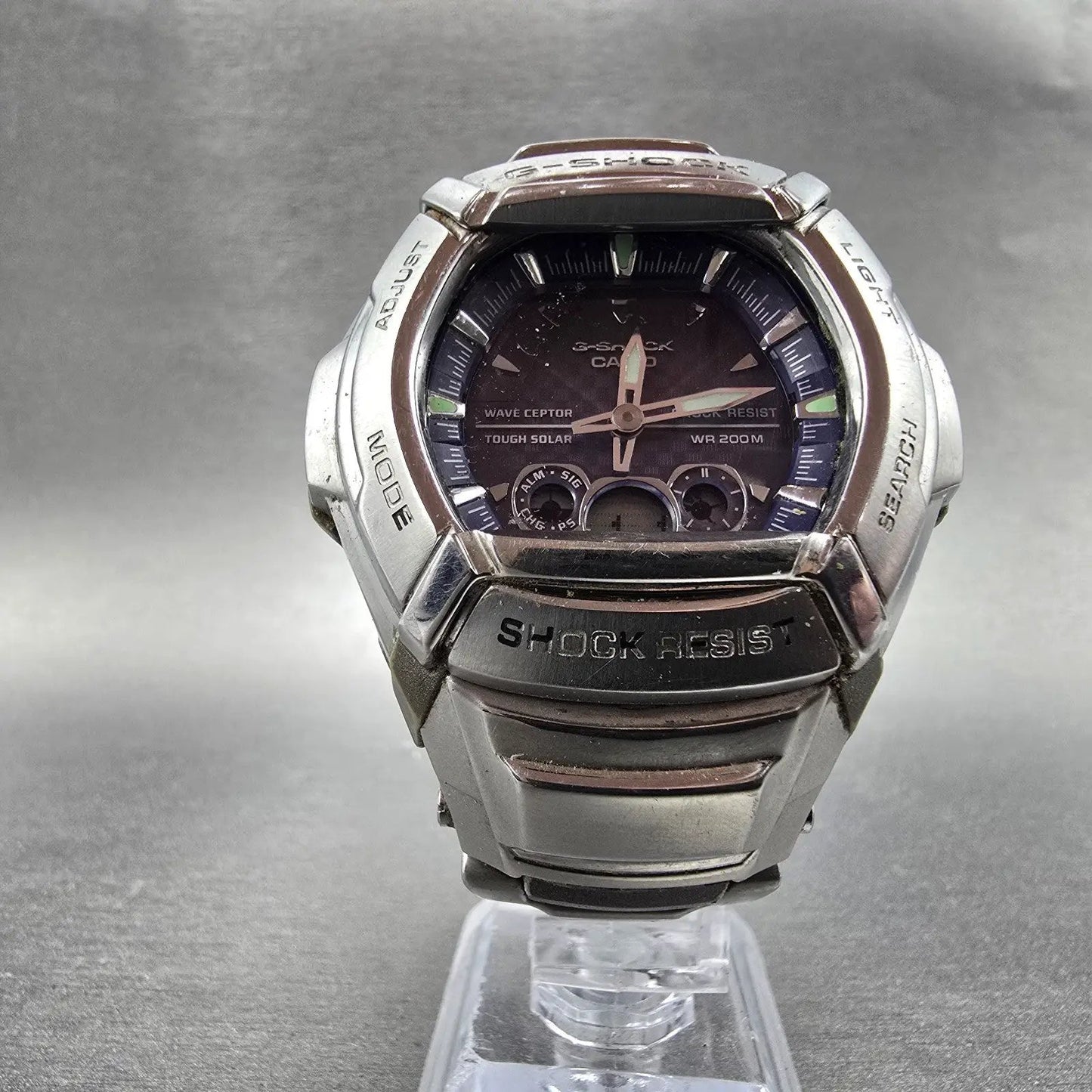 Casio G-Shock GW-1400DA Watch Men 45mm Blue Dial Silver Alarm Chrono PARTS6