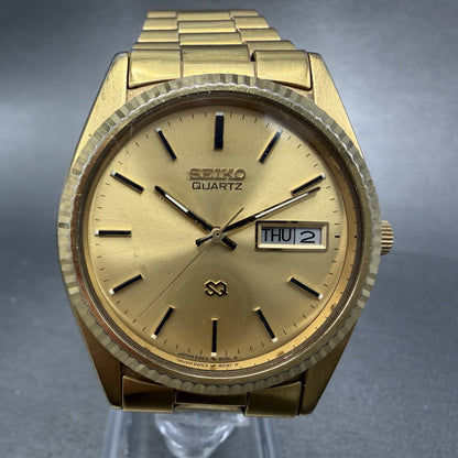 Seiko SQ President Watch Men 36mm Champagne Dial Gold Tone 6923-8080 New Battery0