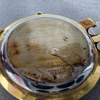 Movado Watch Men 35mm Black Dial Gold Tone Round 87.A2.873 New Battery9