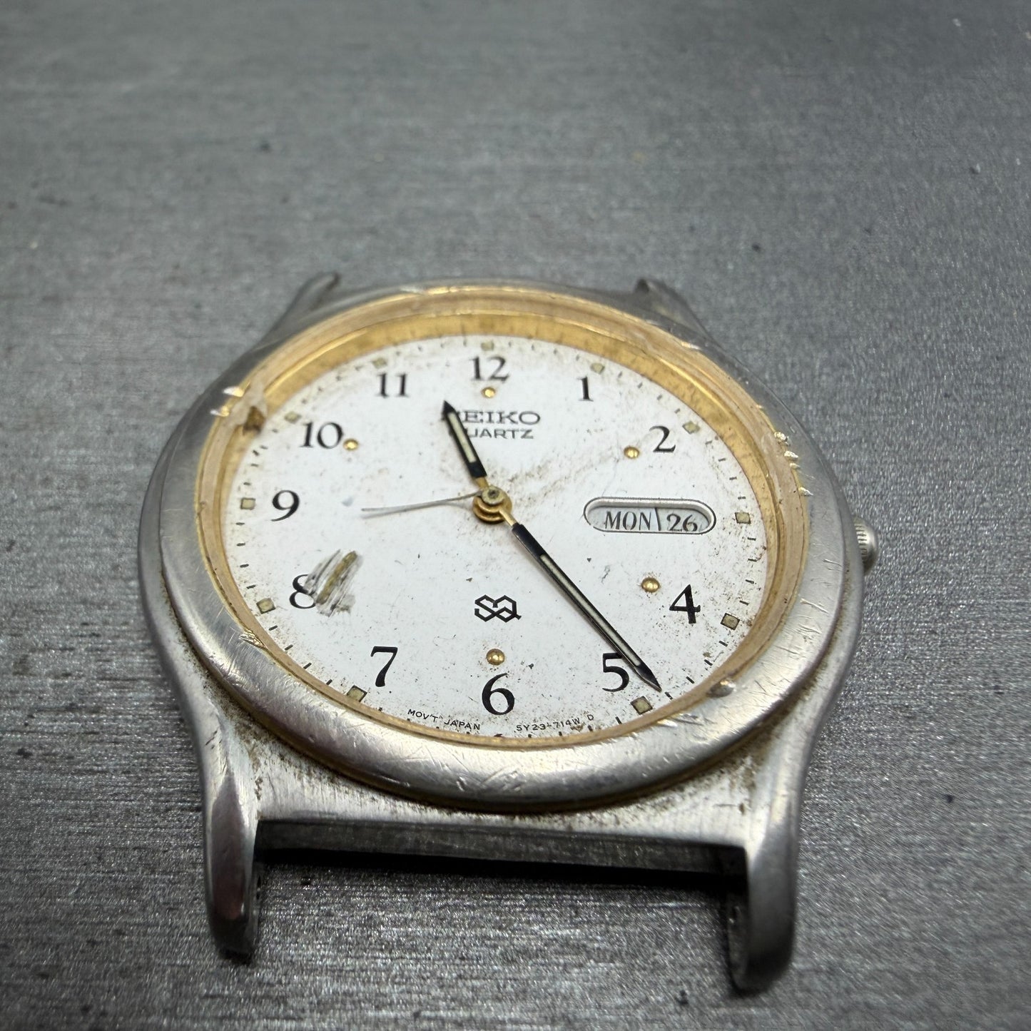 Seiko SQ Watch Men 36mm White Dial Silver Tone Dadyate 5Y23-7089 PARTS3