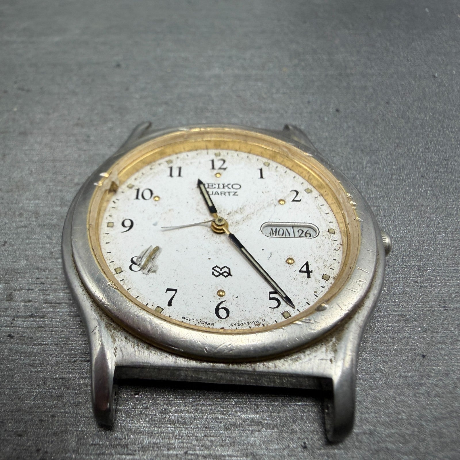 Seiko SQ Watch Men 36mm White Dial Silver Tone Dadyate 5Y23-7089 PARTS3