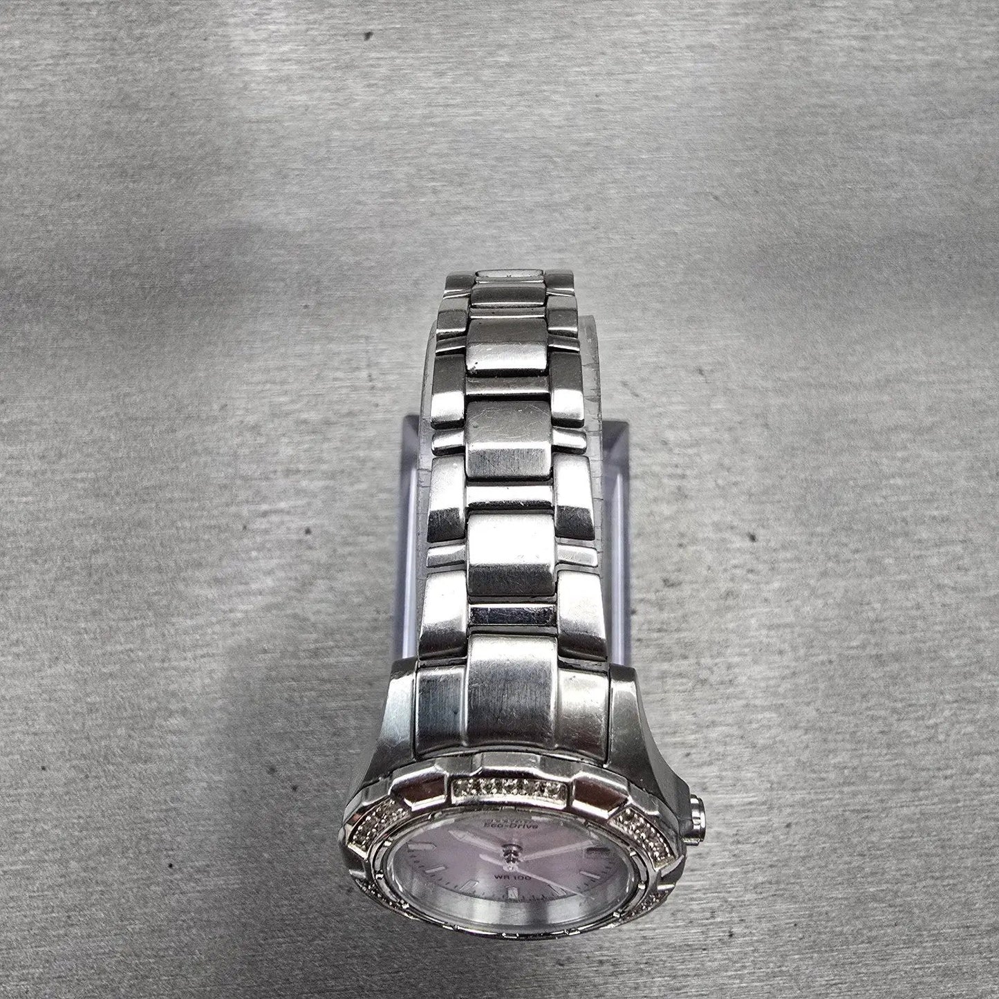 Citizen Eco-Drive Watch Women 28mm MOP Dial Date Gemmed E011-S055237 Works4