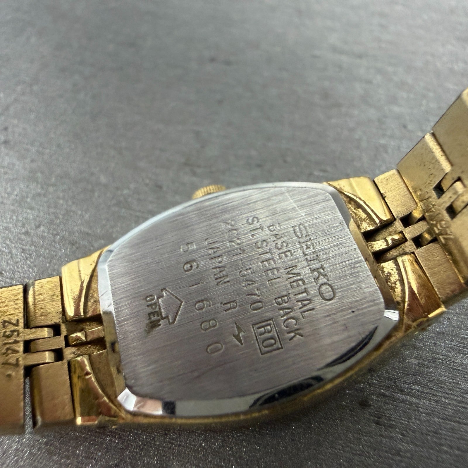 Seiko Watch Women 16mm Brown Dial Gold Tone Octagon 2C21-5470 New Battery HJ79