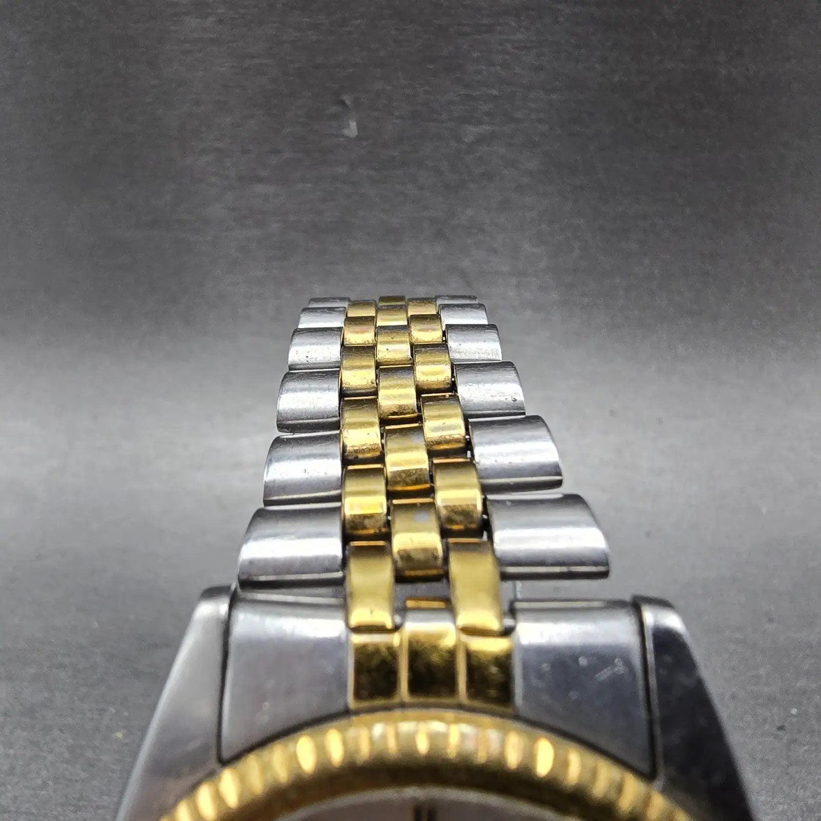 Seiko 5 Automatic President Watch Men 36mm Silver Dial Two Tone Daydate VTG Runs5