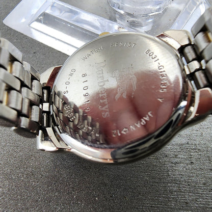 Burberry Watch Women 24mm Silver Dial Two Tone Round 6031G13435 New Battery9