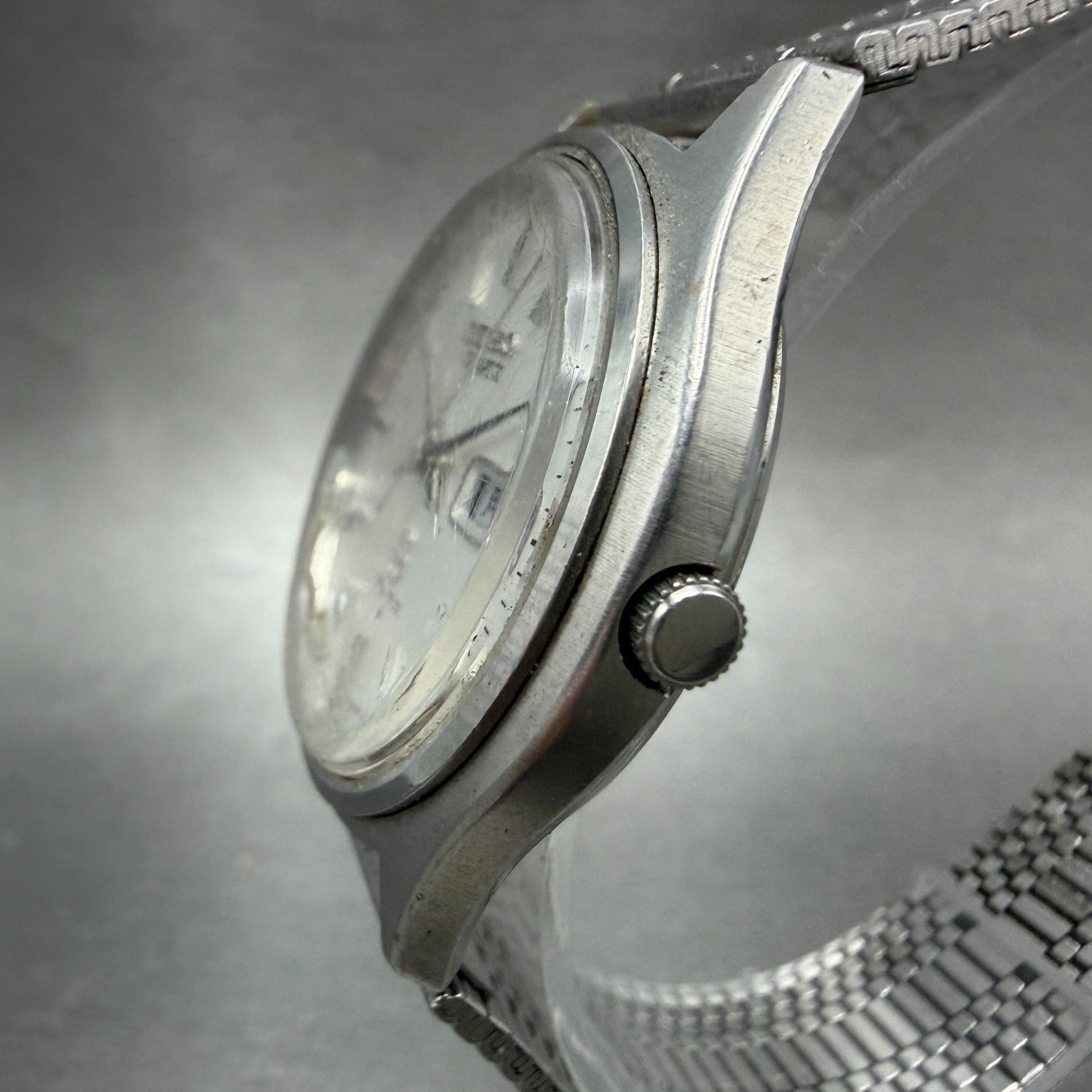 Seiko Type II Watch Men 37mm Silver Dial Silver Tone Daydate 7546-701E New Batt2