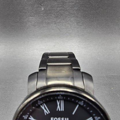 Fossil Watch Men 42mm Black Dial Black Tone Date Round BQ1013 New Battery4