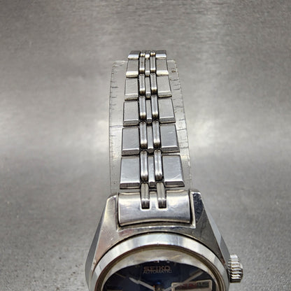 Seiko Automatic Watch Women 24mm Blue Dial Silver Tone Daydate READ!!!!!!!! Runs4