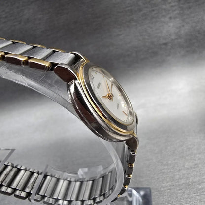 Citizen Watch Women 24mm White Dial Two Tone Round 6031-G11840 New Battery3