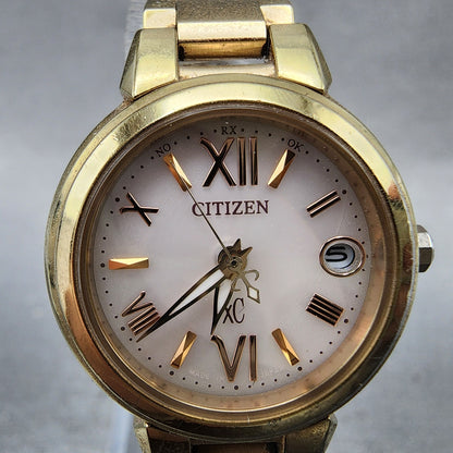 Citizen EcoDrive Xc Watch Women 25mm Pink Dial Gold Tone Runs H058T0165612