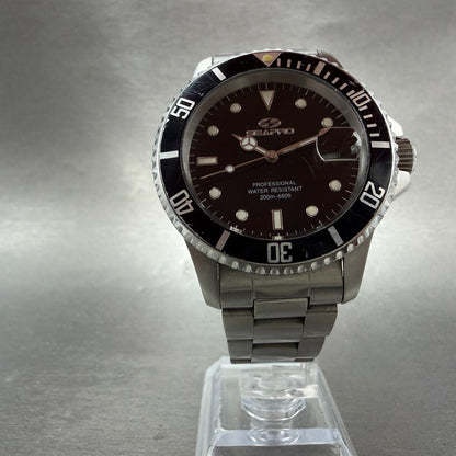 Seapro Dive Watch Men 40mm Black Dial Silver Tone Date Automatic Runs5