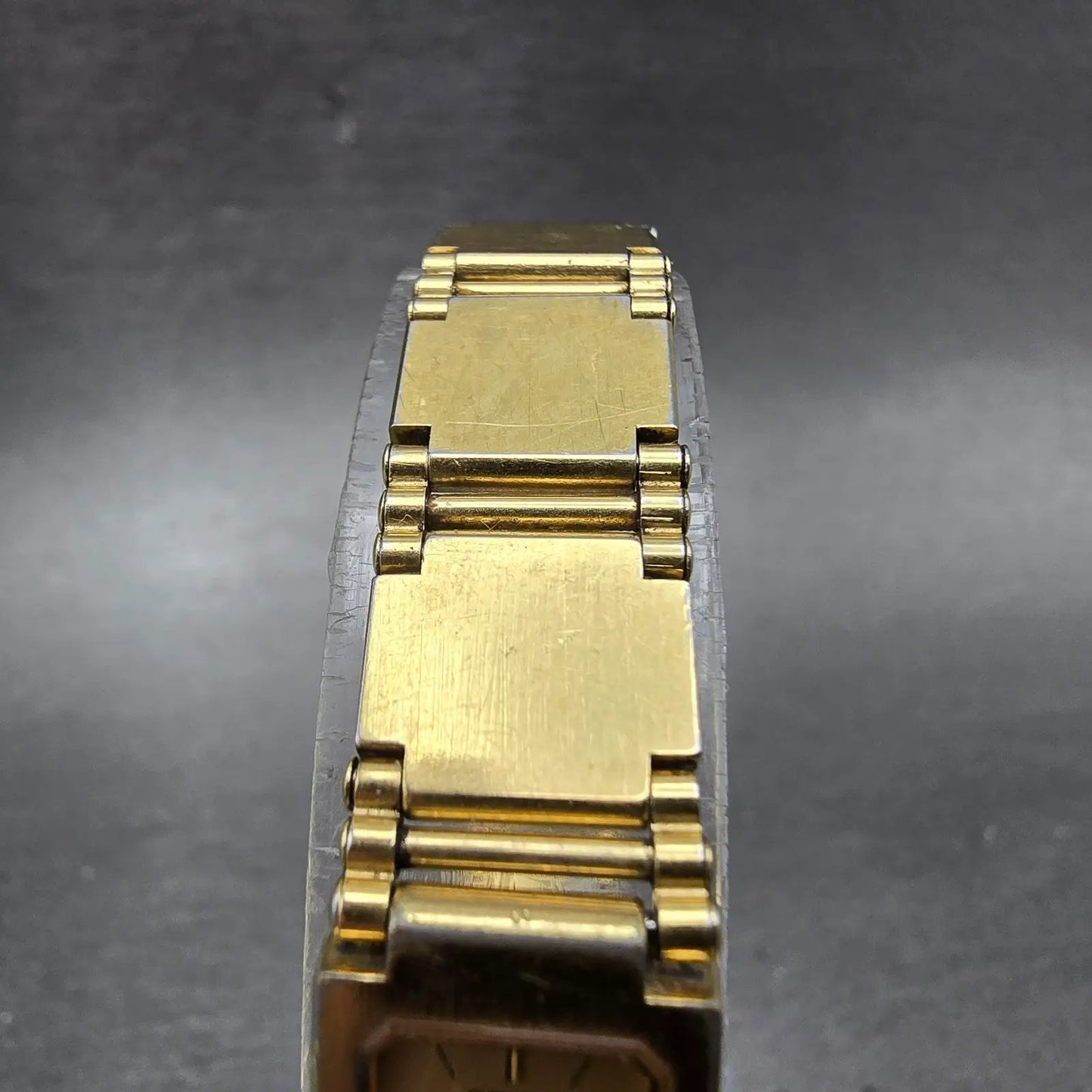 Seiko Watch Women 13mm Champagne Dial Gold Tone Square 1E20-5200 New Battery VTG4