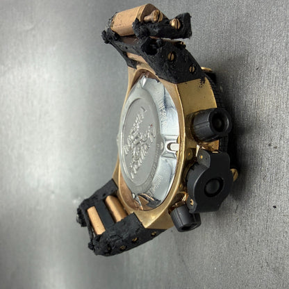 Invicta Subaqua Noma IV Chronograph Watch Men 50mm Black Dial Gold Tone New Batt9