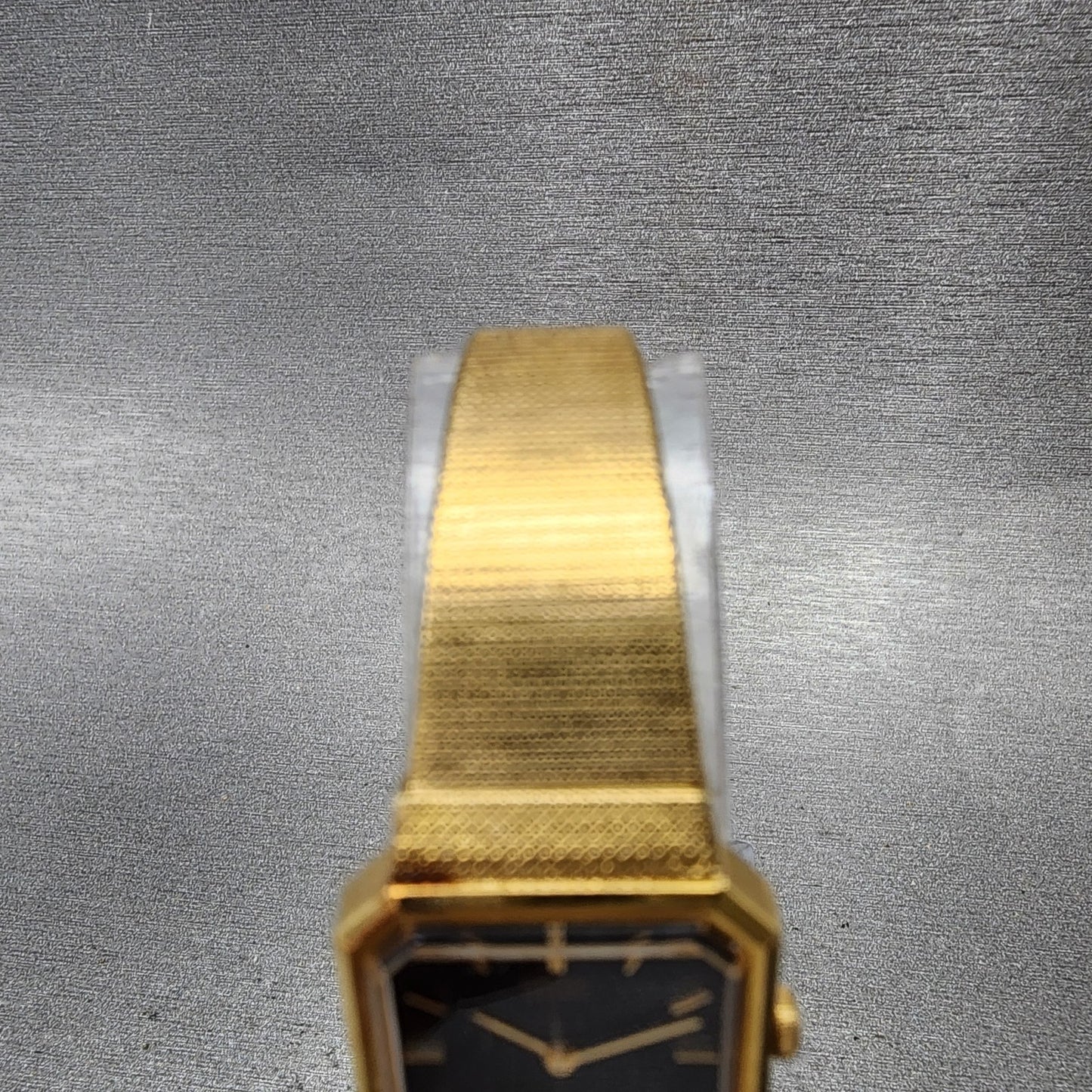 Seiko Tank Watch Women 19mm Blue Dial Gold Tone Octagon 2c205850 New Battery4