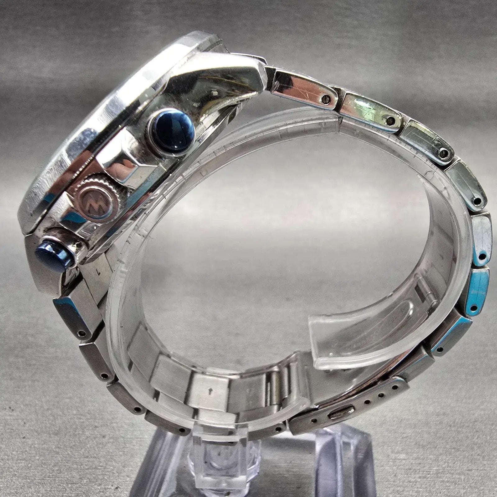 Seiko Wired Chronograph Watch Men 44mm Blue Dial Silver Tone VK68-KX20 New Batt6
