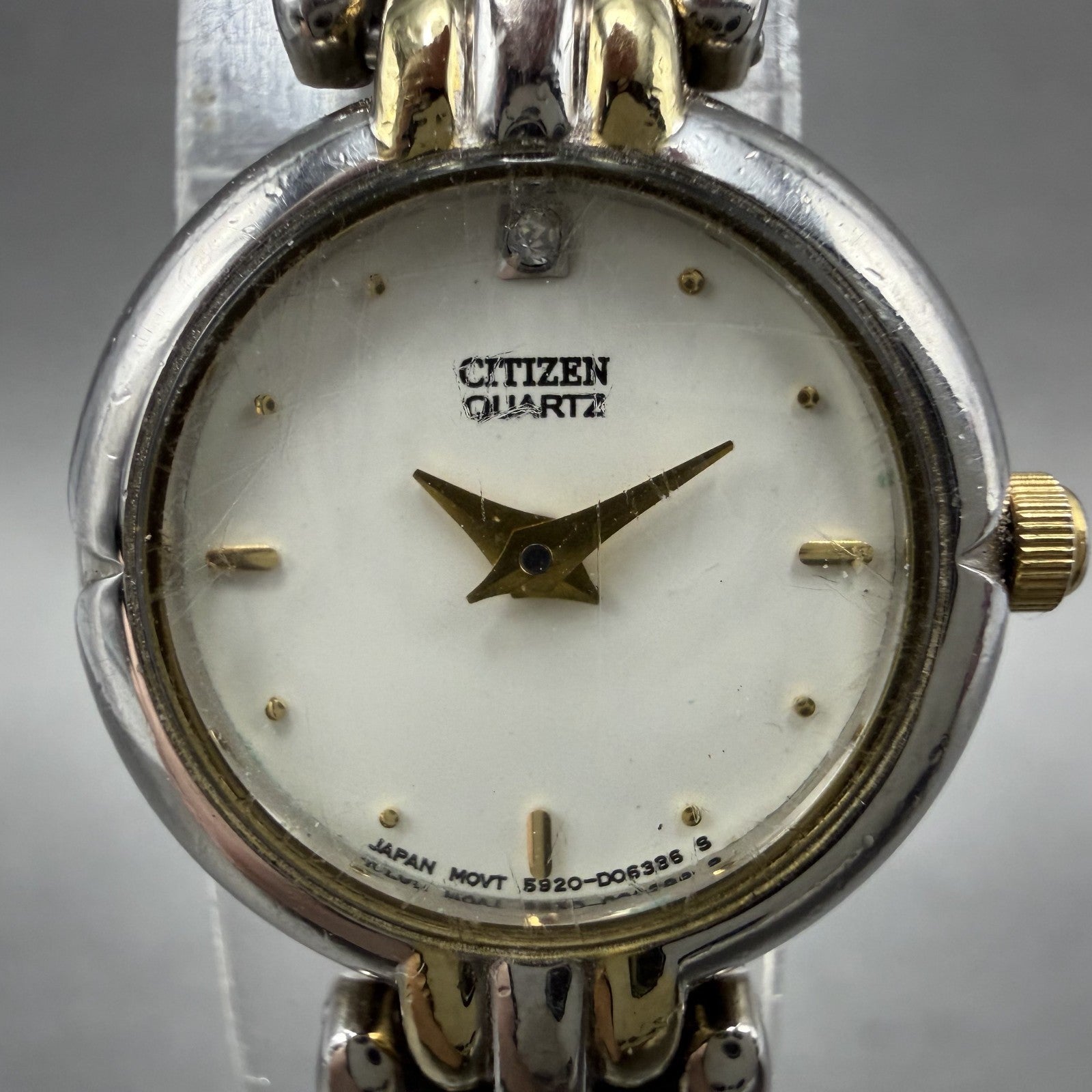 Citizen Watch Women 20mm White Dial Two Tone Round 5920-S91549 New Battery1