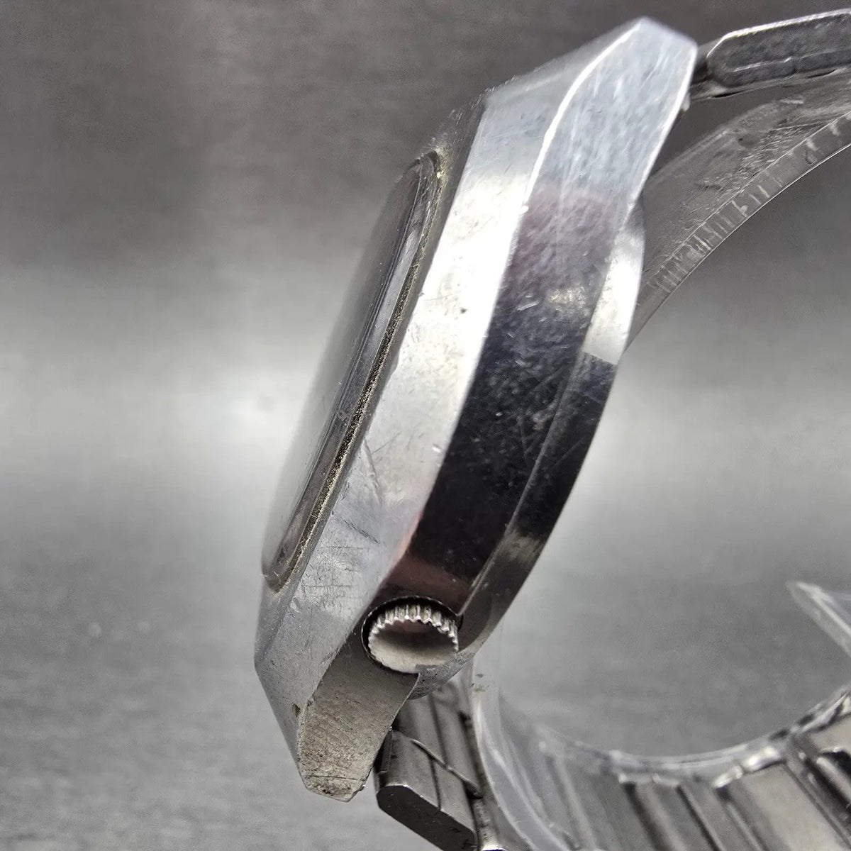Seiko Automatic Watch Men 37mm Blue Dial Silver Daydate 7009-5059 Oval Runs VTG2